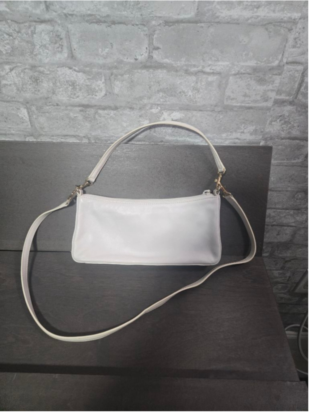Giani Bernini White Leather Crossbody Bag One Size